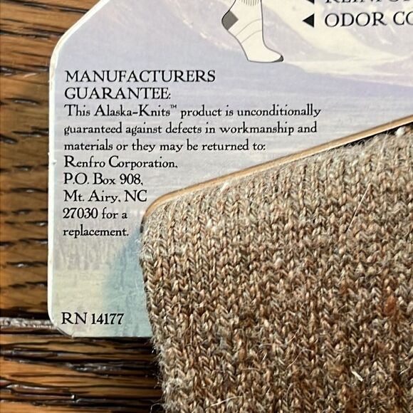 Alaska Knits Outdoor Merino Wool Blend Midweight Crew Socks Fisherman Core D14 - Picture 6 of 6